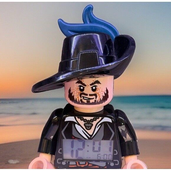 Lego Other - RARE! LEGO Pirates of the Caribbean BARBOSSA w/ Feather! ALARM CLOCK ~ TESTED!